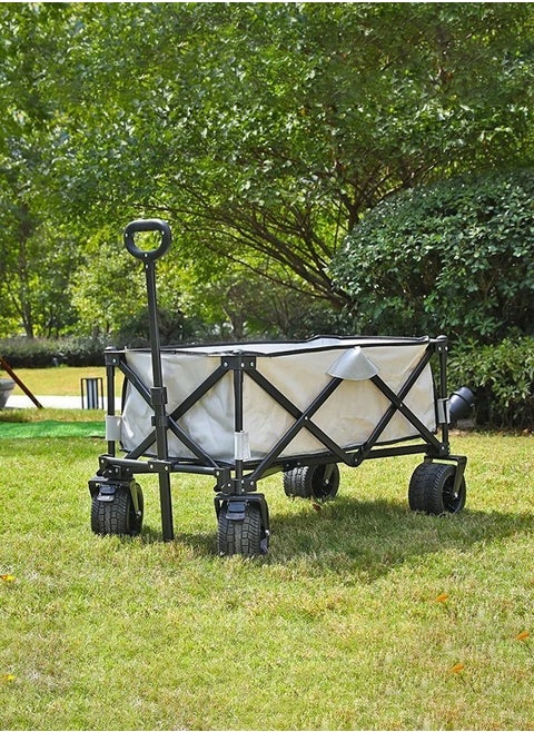 Foldable shopping cart with handle and brakes that holds a weight of up to 150 kg