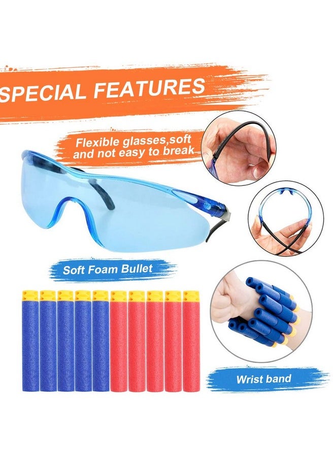 POKONBOY - Compatible With Nerf Party Supplies For Kids - Accessories For Blaster Gun Toy Birthday Party Favors, Includes Darts Wristbands Tactical Face Mask And Safety Glasses For Two Teams - Image 1