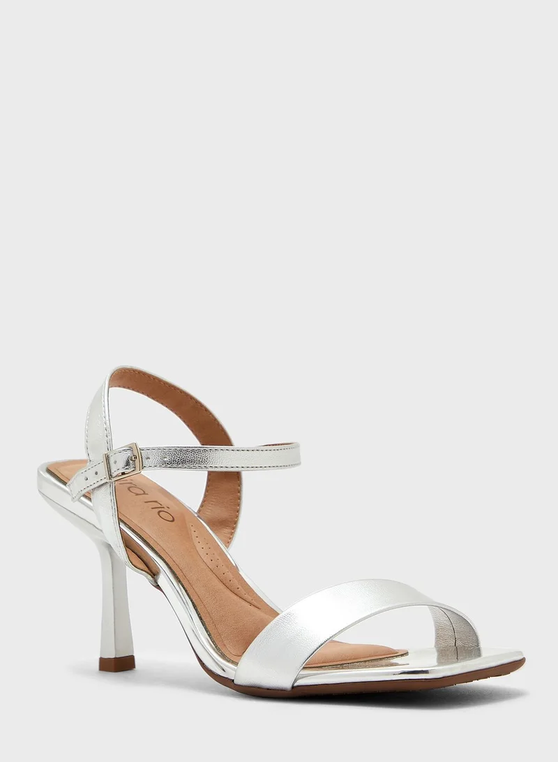 Beira Rio Multi Strap Mid Heel Sandals