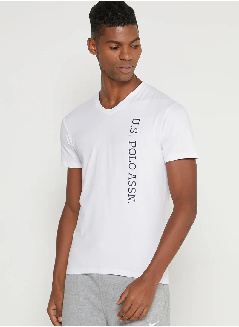 U.S. Polo Assn. Logo V-Neck T-Shirt