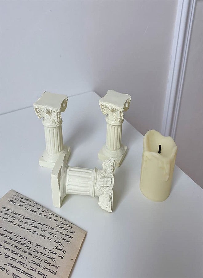 nanaxagly Antique Roman Column Candle Holder Greek Column Statue Roman Pillar Candlestick Greek Style Candelabra Dinner Wedding Candle Holder Decoration - Image 4