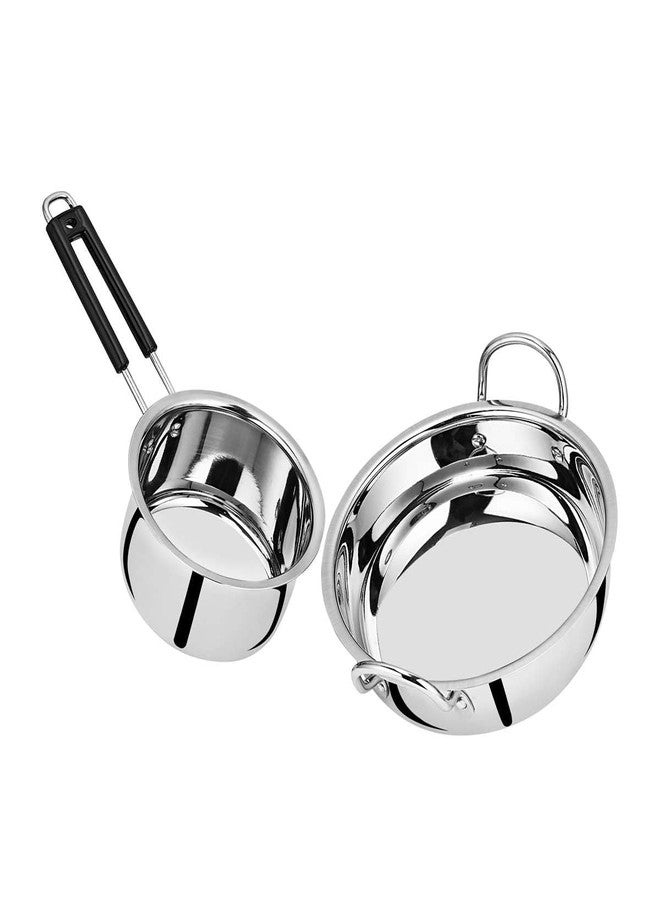 Chakmak Prima 2-Piece Cookware Set | Kadhai 26cm 3Ltr, Saucepan 18cm 1.5Ltr | Stainless Steel - Image 5