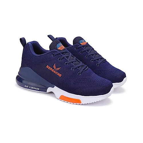 Bersache Lightweight Sports Shoes Sole, Comfortable Outdoor, Casual, Walking, Gym, Training, Trekking And Hiking Navy Blue Shoes For Men - 10 Uk - Image 1
