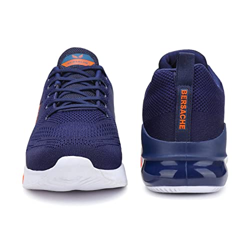 Bersache Lightweight Sports Shoes Sole, Comfortable Outdoor, Casual, Walking, Gym, Training, Trekking And Hiking Navy Blue Shoes For Men - 10 Uk - Image 5
