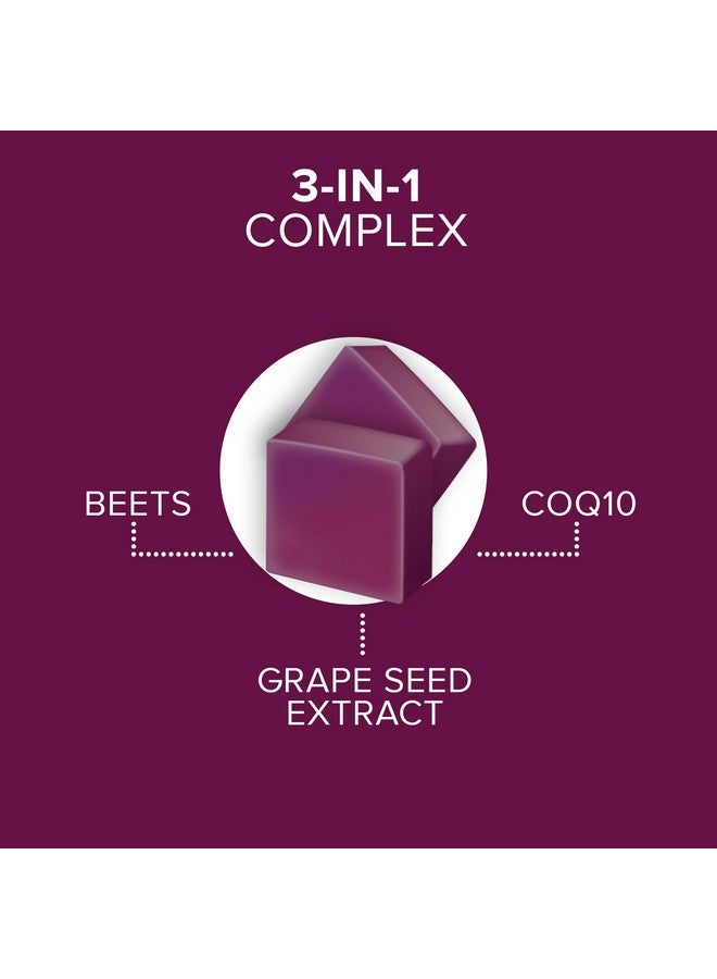 كونول علكات Qunol Beets لدعم ضغط الدم، 3 في 1 بنجر + CoQ10 + مستخلص بذور العنب، تدعم الدورة الدموية الصحية وطاقة القلب الصحية، 90 علكة - Image 2