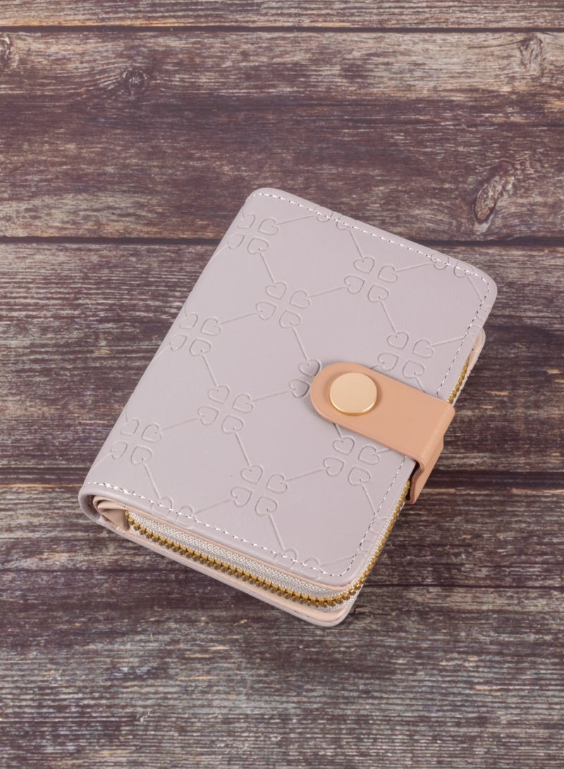 The Black Pearl Accessories Leather Flip Wallet & Card Holder with 10 Pockets and Zipped Pocket Gray  - Image 1