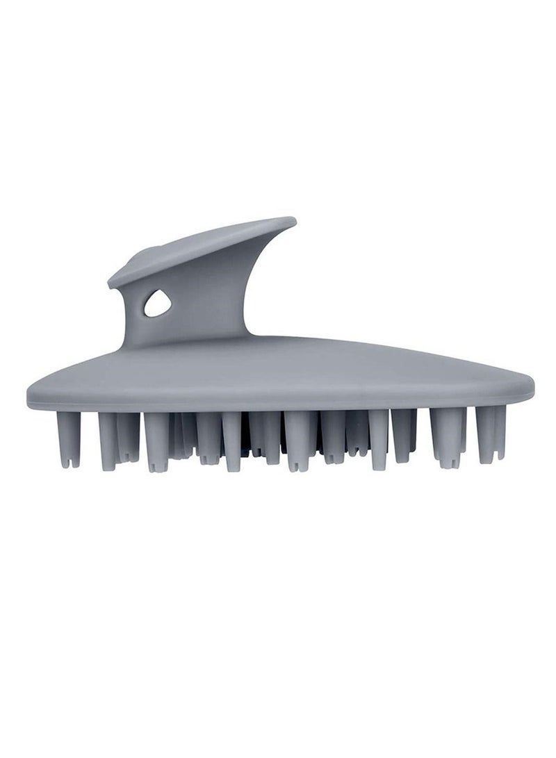NIBEMINENT Hair Scalp Massager Brush, Shampoo Brush Soft Silicone Comb, Scrubber and Dandruff for Care Cleaning Shower, 1 Gray - Image 1