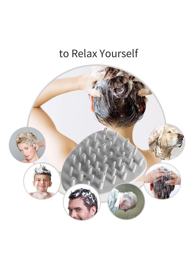 NIBEMINENT Hair Scalp Massager Brush, Shampoo Brush Soft Silicone Comb, Scrubber and Dandruff for Care Cleaning Shower, 1 Gray - Image 4