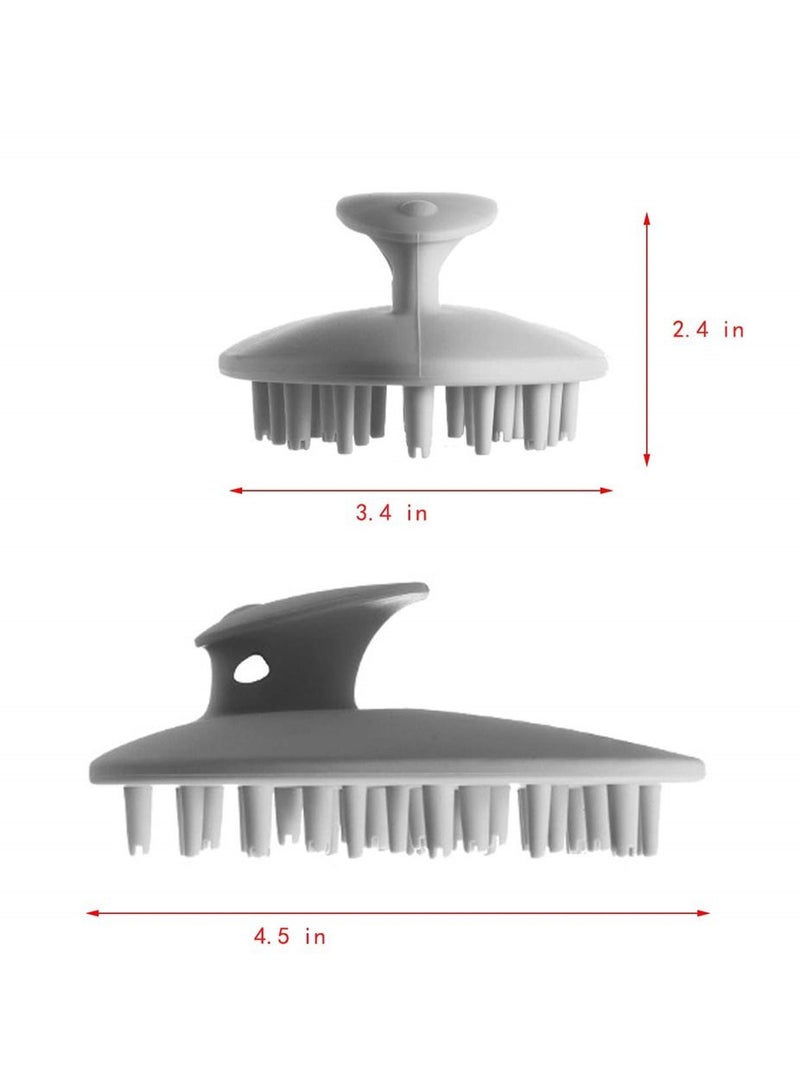 NIBEMINENT Hair Scalp Massager Brush, Shampoo Brush Soft Silicone Comb, Scrubber and Dandruff for Care Cleaning Shower, 1 Gray - Image 5
