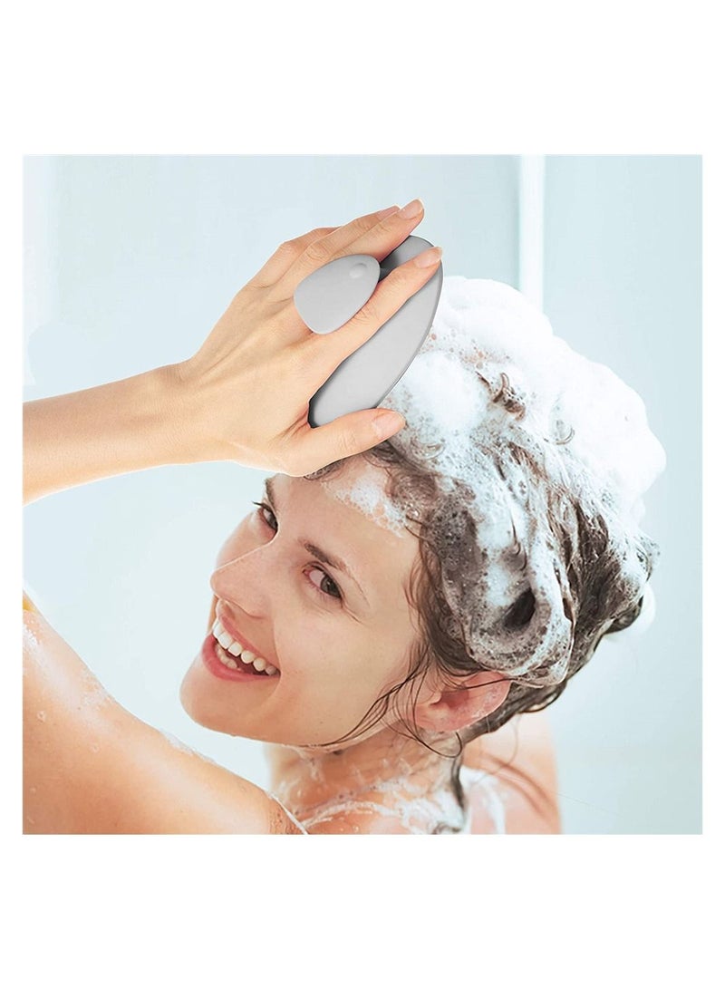 NIBEMINENT Hair Scalp Massager Brush, Shampoo Brush Soft Silicone Comb, Scrubber and Dandruff for Care Cleaning Shower, 1 Gray - Image 2