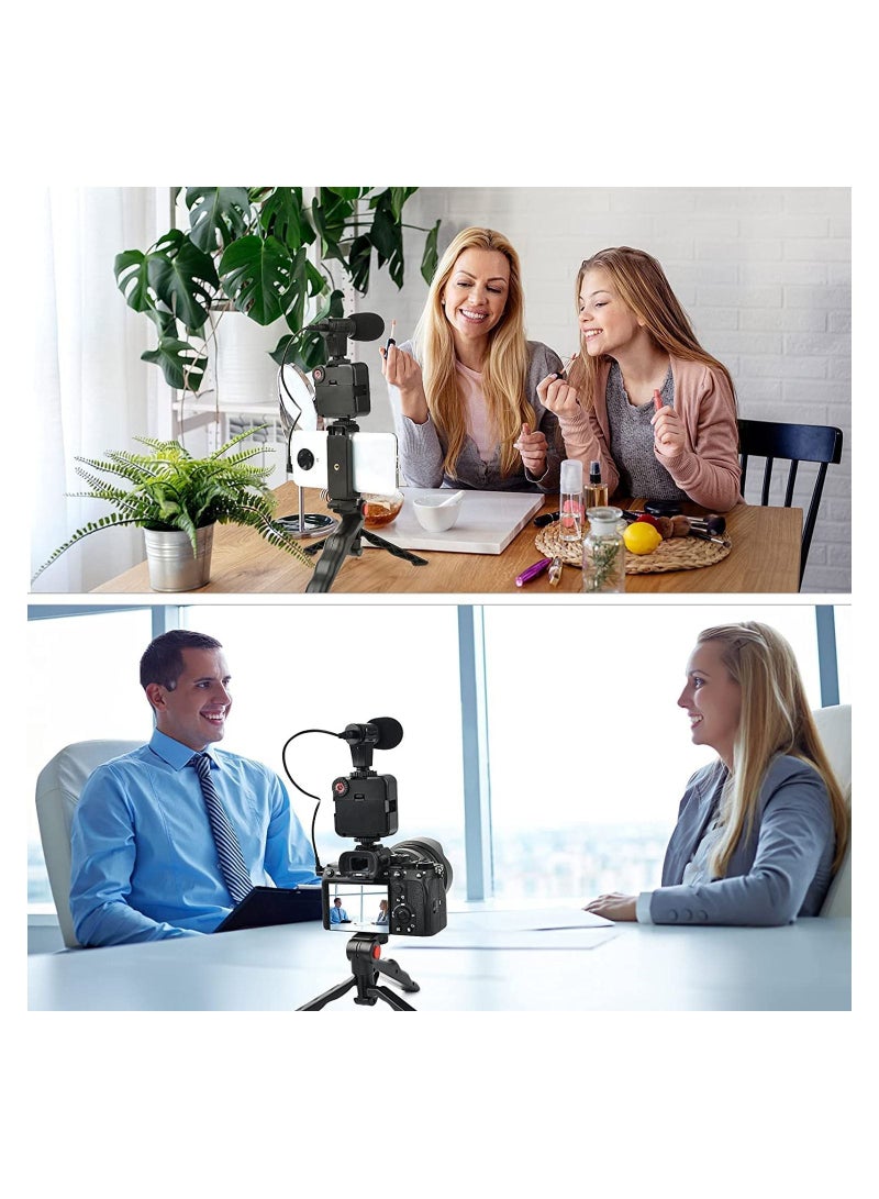 ELTRAZONE Vlogging Like Me LED Video Light + Microphone + Mobile Phone Holder + Hand Grip Mini Tripod Compatible with Smartphones for TikTok, Youtube, Live Streaming and Meetings  - Image 5