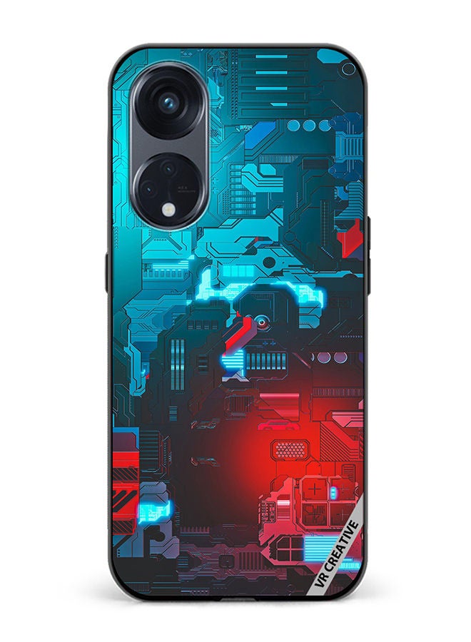 VR CREATIVE Protective Case Cover For Oppo Reno8 T 5G Tech M7 Design  Multicolour - Image 1