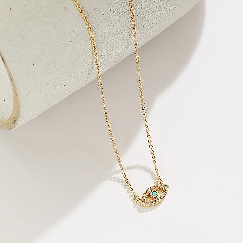 Collner 14K Gold Heart Pendant Necklace for Women Dainty Star Necklace Tiny Evil Eye Choker Necklace Boho Crescent Moon Necklace Minimalist Jewelry - Image 5
