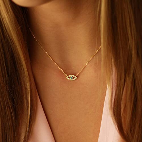 Collner 14K Gold Heart Pendant Necklace for Women Dainty Star Necklace Tiny Evil Eye Choker Necklace Boho Crescent Moon Necklace Minimalist Jewelry - Image 3