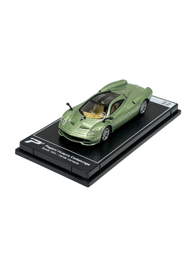 PosterCars 1:64 Scale Pagani Huayra Codalunga Verde Venezia Green Hypercar – Hypercar League Collection No. 22 Diecast Model Car - Image 1