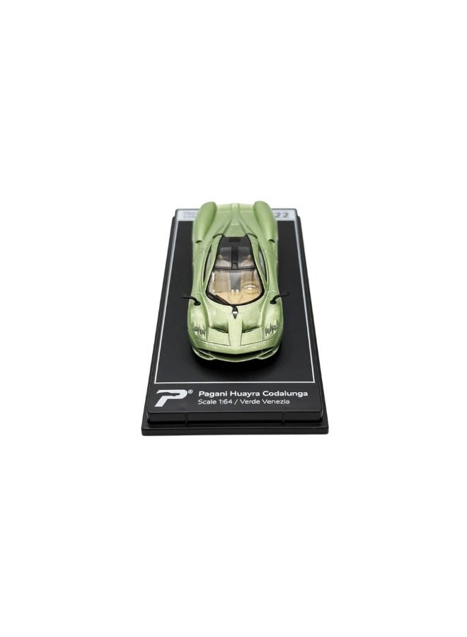 PosterCars 1:64 Scale Pagani Huayra Codalunga Verde Venezia Green Hypercar – Hypercar League Collection No. 22 Diecast Model Car - Image 5