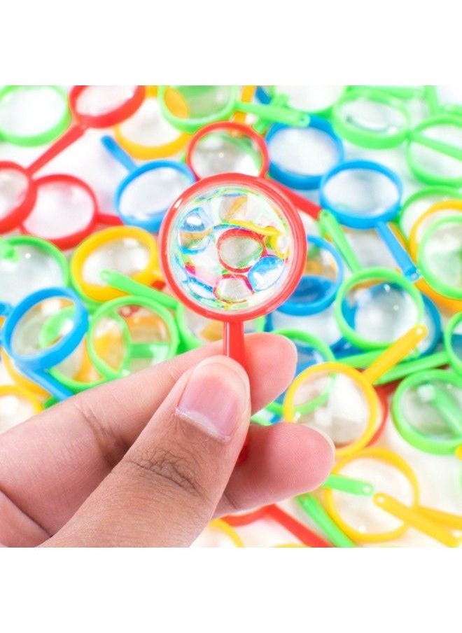 Super Z Outlet Mini 2" Magnifying Glasses Plastic Pocket Children Detective Explorer Crafts Colorful Party Favors (72 Pack)  - Image 3