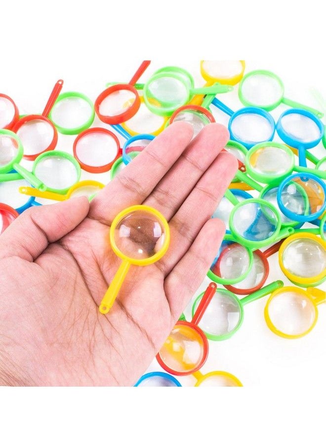 Super Z Outlet Mini 2" Magnifying Glasses Plastic Pocket Children Detective Explorer Crafts Colorful Party Favors (72 Pack)  - Image 1