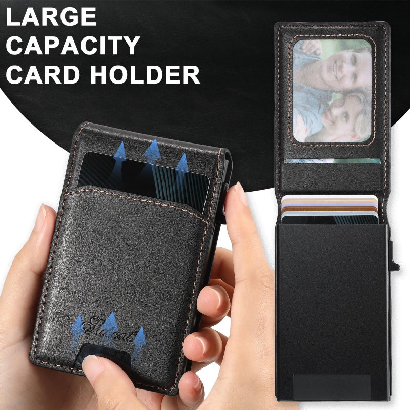 Suteni For Google Pixel 10 Pro Xl H19 Oil Wax 2-In-1 Magsafe Removable Card Box Back Phone Case(Black) - Image 4