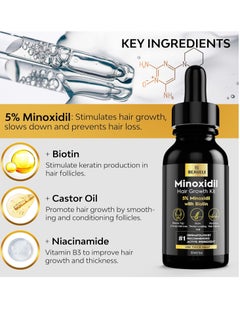 beaueli 5% Minoxidil for Men Hair, Minoxidil for Women Hair Growth, Minoxidil for Men Beard Growth, Minoxidil 5 Percent, Hair Regrowth for Men, Hair Loss Treatments for Women 1oz  - Image 4