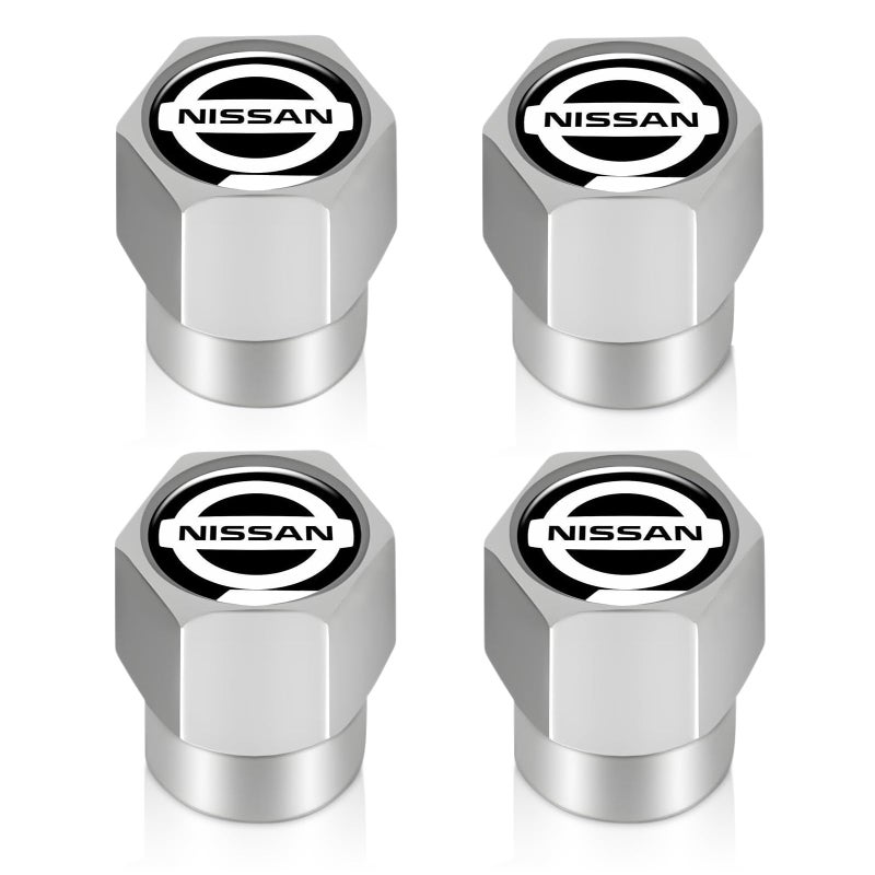 XIGRALUCK Tire Valve Stem Cap for Nissan Metal Tire Stem Cover with Belt ORing Air caps Sports Accessories 4 Pack - Image 3