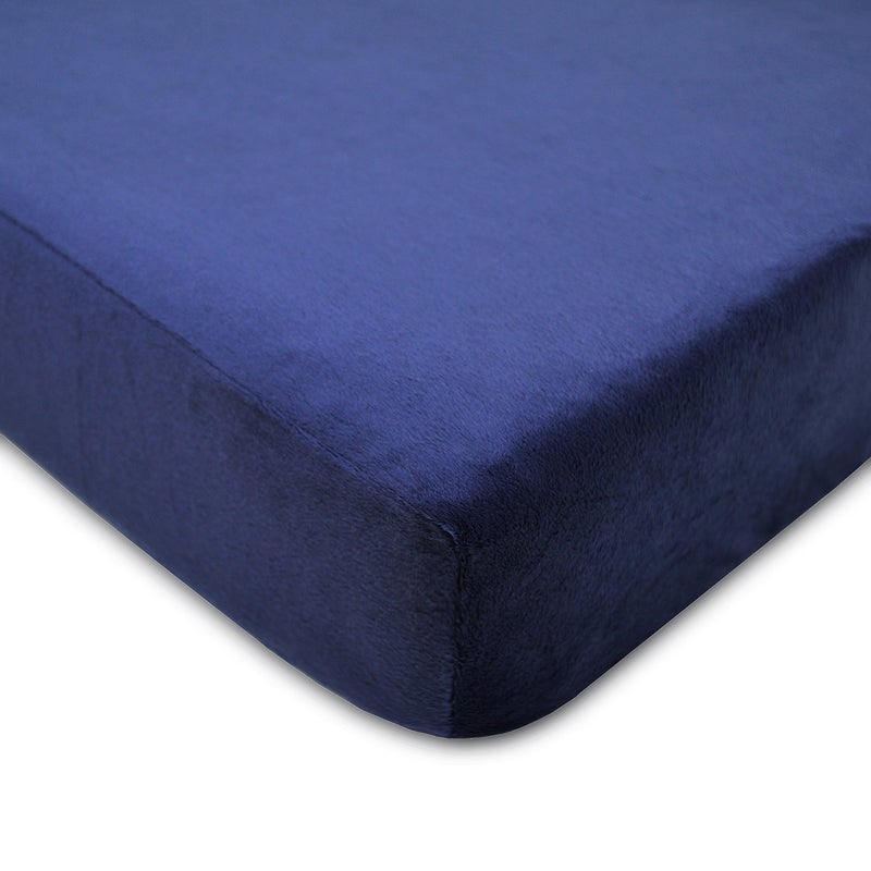 TL Care Heavenly Soft Chenille Fitted Crib Sheet 28" x 52", Warm and Cozy Neutral Chenille Sheet, Navy, for Boys and Girls, Fits Crib and Toddler Bed mattresses
