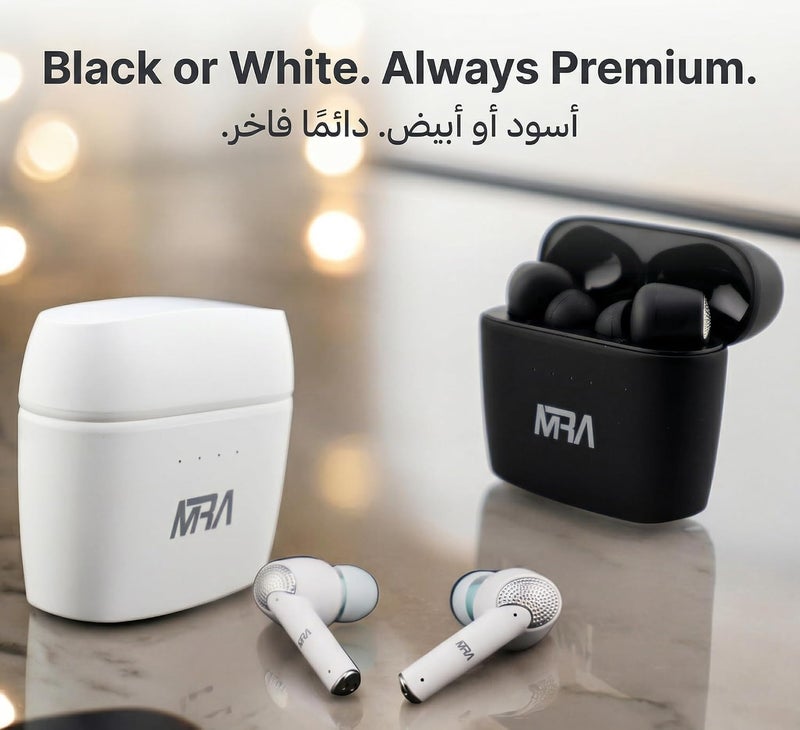 MRA 7-Day Battery Bluetooth Earbuds, Stereo TWS Wireless Earphones, 13mm Drivers for Deep Bass, Waterproof, Mic, Lightweight, iOS Android Compatible, for Gym, Running, Office Calls, Commuting, Music - Image 4