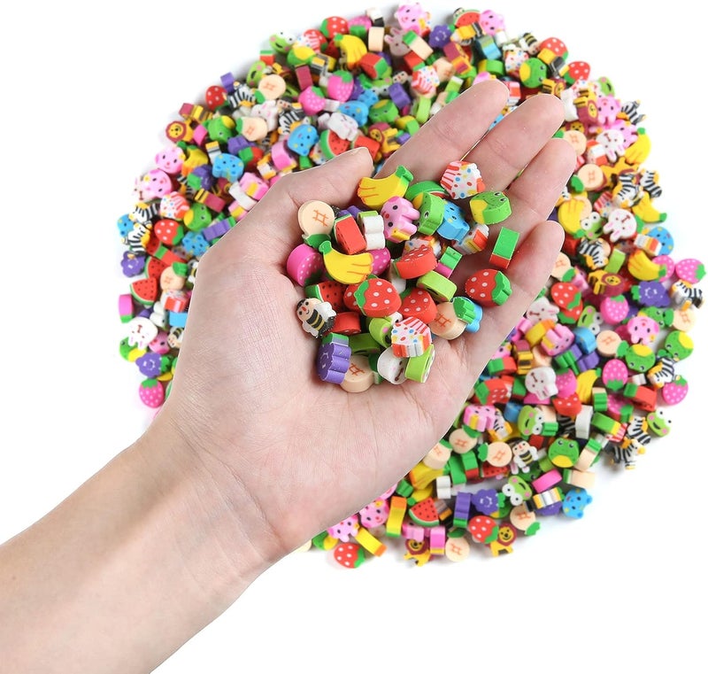 MGTECH 1000 Pieces Mini Animal Fruit Erasers for Kids Bulk, Small Cute Pencil Erasers Assortment for Home School Work Rewards, Party Favor and Gift Filling - Image 3