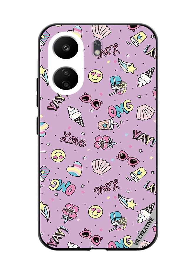 VR CREATIVE Protective Case Cover For Xiaomi Redmi 13C Cute Star Girl Design Multicolour - Image 1