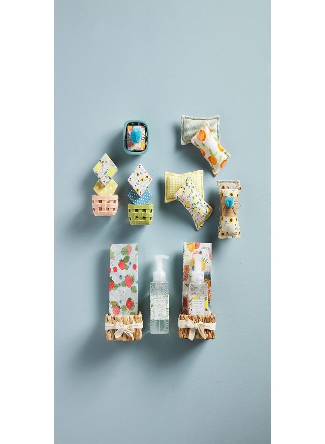 Mud Pie Floral Liquid Soap Napkin, Pink, Towel 7.75" x 10" | soap 7.5" x 2.5" | Basket 3.5" x 4.25" - Image 2