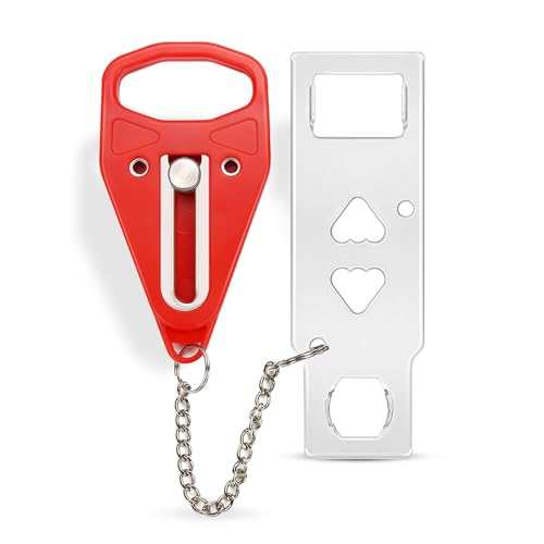 Rerishom Portable Door Lock Extra Lock for Additional Privacy and Safety in Home, Hotel, Apartment, AirBNB - Red - Image 1