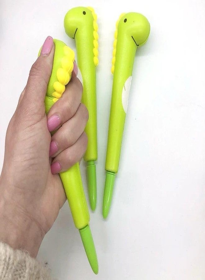 Radhya Accessories أقلام ديناصورات إسفنجية ناعمة من راديا أكسسوارات، أقلام كاواي لتخفيف التوتر، أقلام كرتونية لطيفة للأولاد، قلم ديناصور للأطفال (عبوة من قطعتين) - Image 3