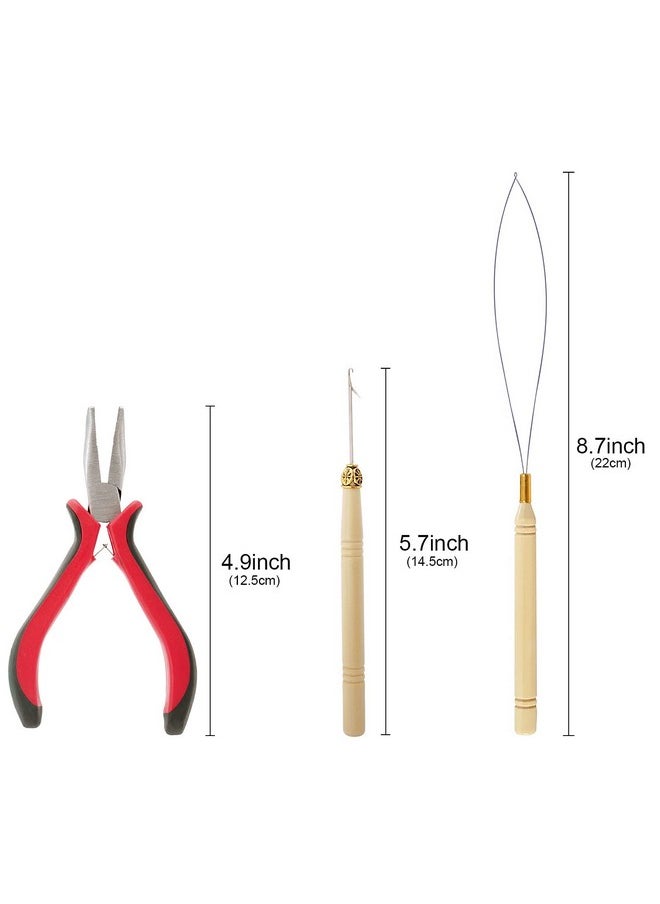 Business King - Hair Extension Tool Kit Bead Device Tool Silicone Lined Links Beads Curved Hair Plier For Tinsel And Feather Hair Extensions Or Removal Dark Brown - Image 1