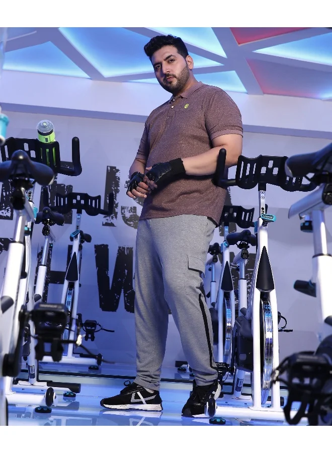 انستافاب بلس تي شيرت بولو رجالي باللون الأحمر الماروني