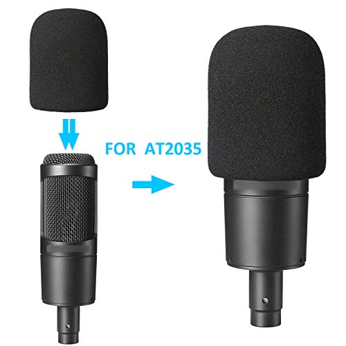 SUNMON AT2035 Windscreen Cover - Perfect Mic Pop Filter Foam Cover for Audio Technica AT2035 Microphone into Clean Sounding - Image 2