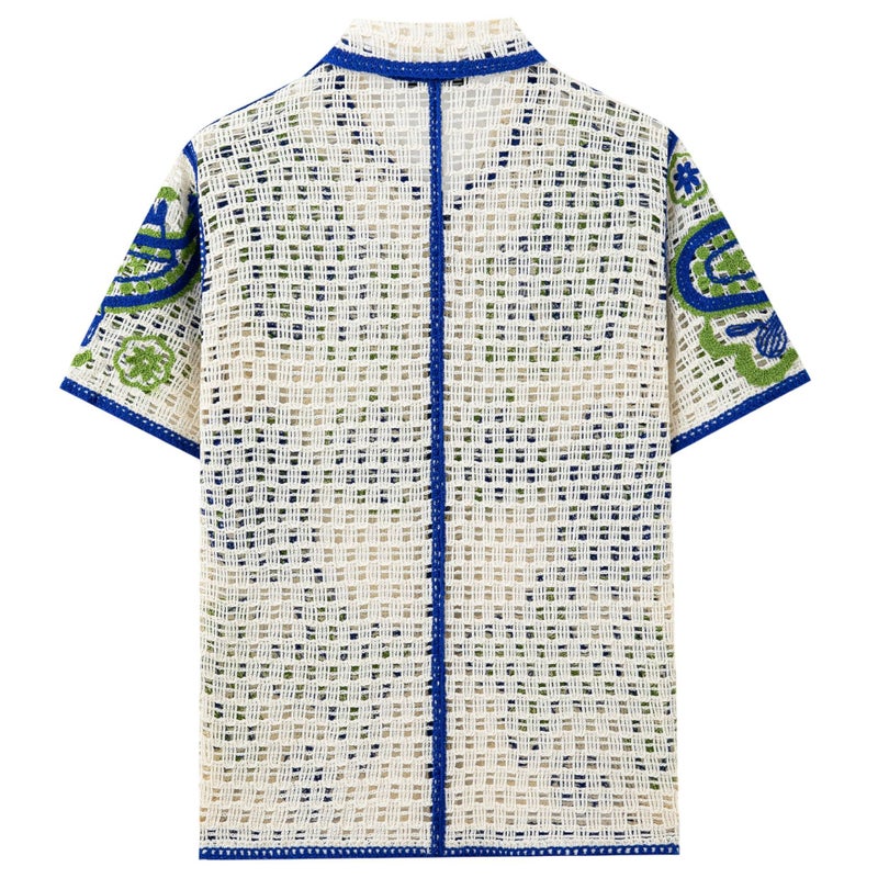Men's Summer Hollow Knit Short Sleeve Polo Shirt - Image 3