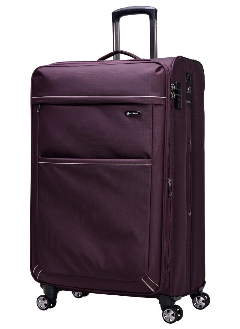 إيمينينت Soft Shell Travel Bag Expandable Trolley Luggage Set of 3 for Unisex Polyester Light Weight Suitcase with TSA lock 4 Quiet Double Spinner Wheels V6093SZ Purple