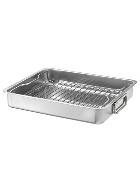 Roasting Tin with Rack, Stainless Steel, Oven Safe, Ideal for Roasting Meats and Vegetables, Easy to Clean