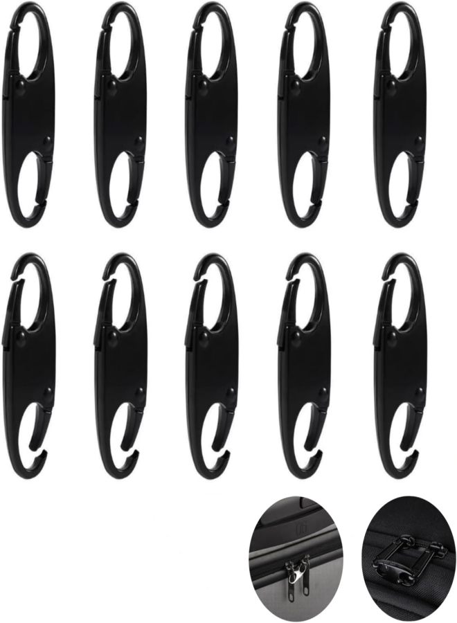Double lock spare lock 10 bags anti-theft buckle, backpack lock (black) - Image 2