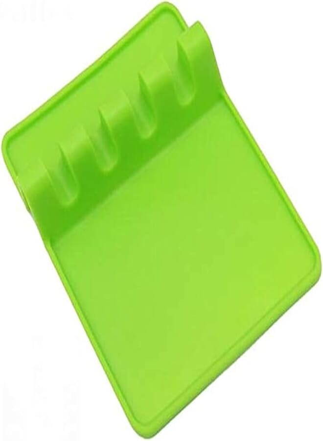 Spaceshoop Kitchen Accessories Cooking Tools Silicone Spoon Rest ladle Utensil Holder Organizer Rack Storage Green Color