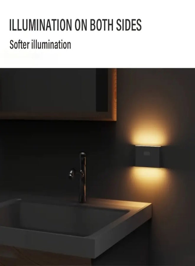 ارواق 4 قطع من مصابيح الحائط الليلية القابلة لإعادة الشحن عبر USB مع مستشعر حركة - مصابيح LED ذكية مثبتة على الحائط لغرفة النوم والممر والمطبخ والخزائن وخزائن الملابس والستائر - Image 5