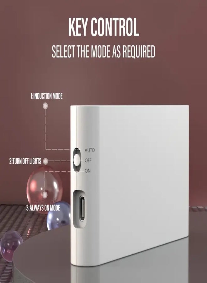 ارواق 4 قطع من مصابيح الحائط الليلية القابلة لإعادة الشحن عبر USB مع مستشعر حركة - مصابيح LED ذكية مثبتة على الحائط لغرفة النوم والممر والمطبخ والخزائن وخزائن الملابس والستائر - Image 4