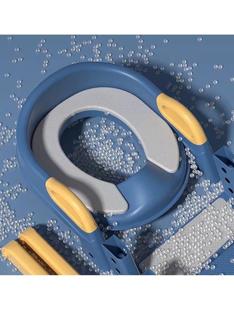 زابروس مقعد مرحاض للتدريب على استخدام المرحاض للأولاد والبنات، مقعد مرحاض للأطفال الصغار مع سلم، مقعد مرحاض قابل للطي للأطفال الصغار للمرحاض بتصميم غير قابل للانزلاق، ارتفاع قابل للتعديل - أزرق - Image 5