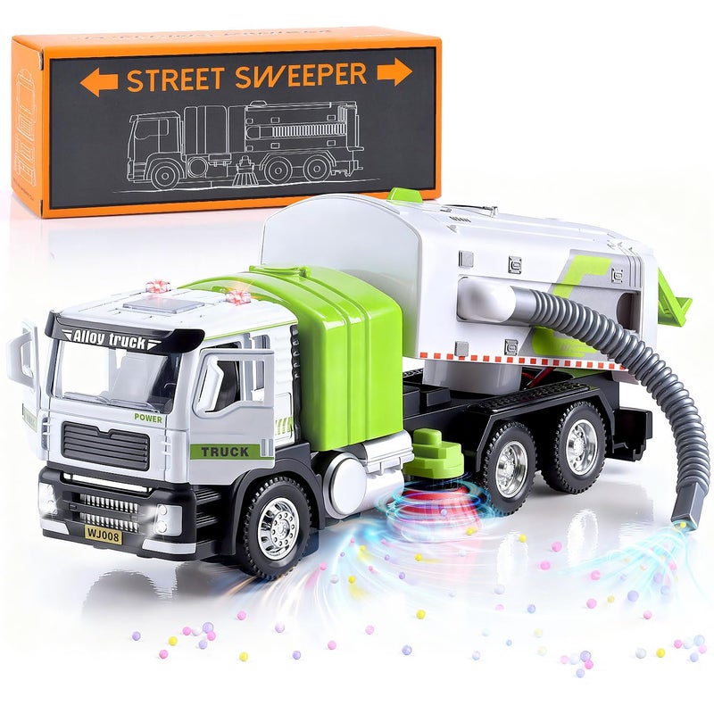 WeeHomm Garbage Truck Toy with Lights and Sounds Play Vacuum Street Sweeper Trash Truck Battery Powered Recycling Car Vehicle Toys for Boys Girls Kids Toddler Gift for Christmas Birthday - Image 3