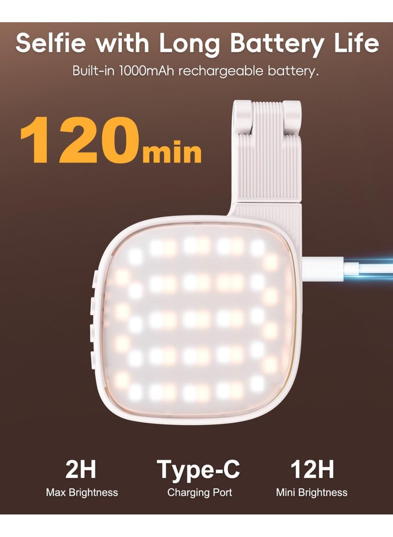 YelaJoy Magnetic Selfie Light for Video Calls, 360° Foldable Ring Light with 3 Colors & Dimmable Brightness, 1000mAh, MagSafe Compatible with iPhone 17-12 & All Phones for Zoom/TikTok/Selfie（White） - Image 5