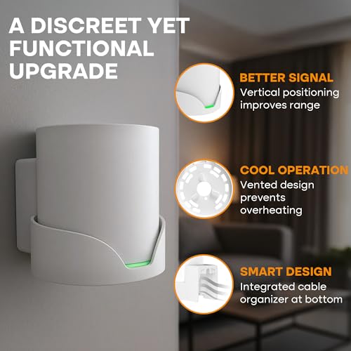 Bangcheer-Wall Mount for TP-Link Deco X10 X20 X60 X50 X55 WiFi 6 Wall Mount Bracket with Cable Organizer Home Mesh WiFi System, Sturdy Bracket Holder Space Saving TP-Link Router Wall Holder(3Pack) - Image 3