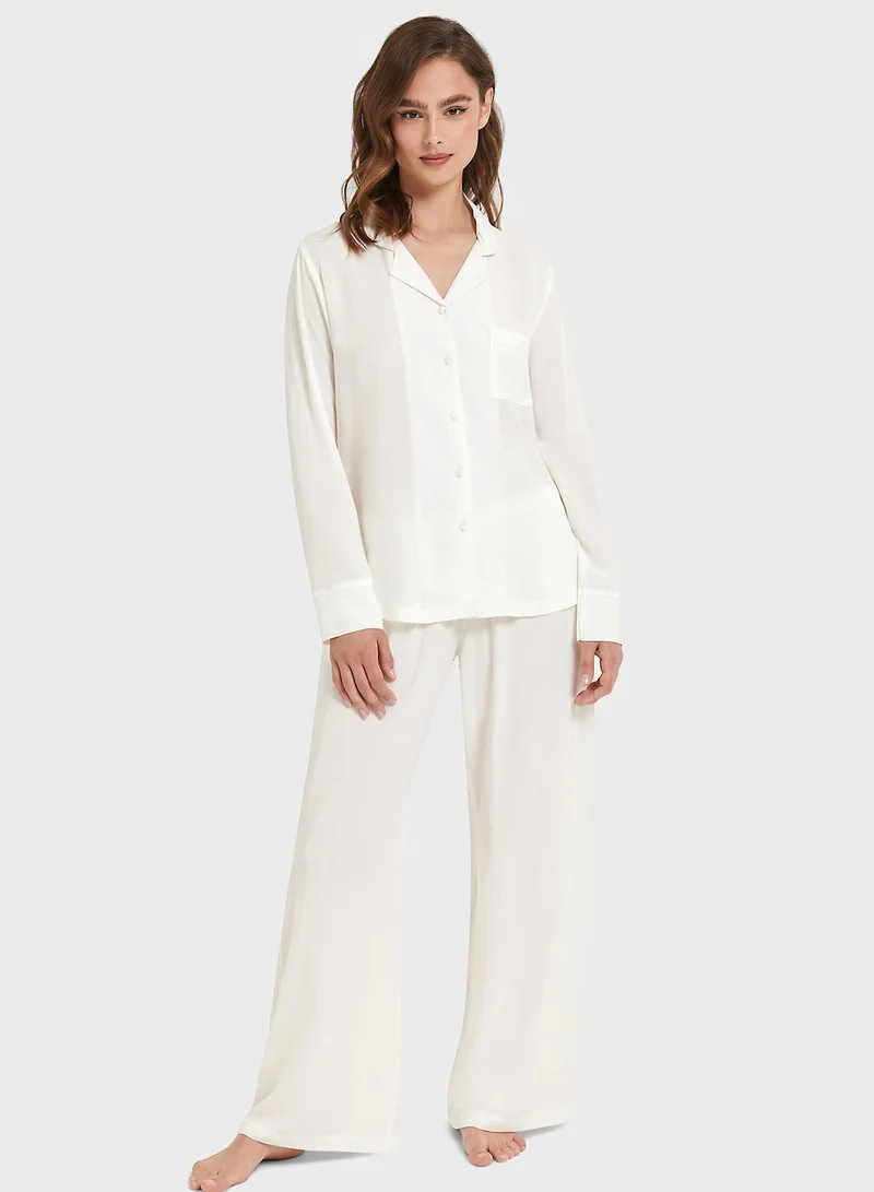 BLUEBELLA Button Down Shirt & Pyjama Set