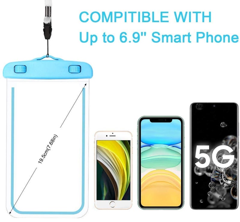 HUMBLE Universal Waterproof Smartphone Protective Pouch for Pool, Beach for All Smartphones-Random Color Multicolor-Pack of 2 - Image 2