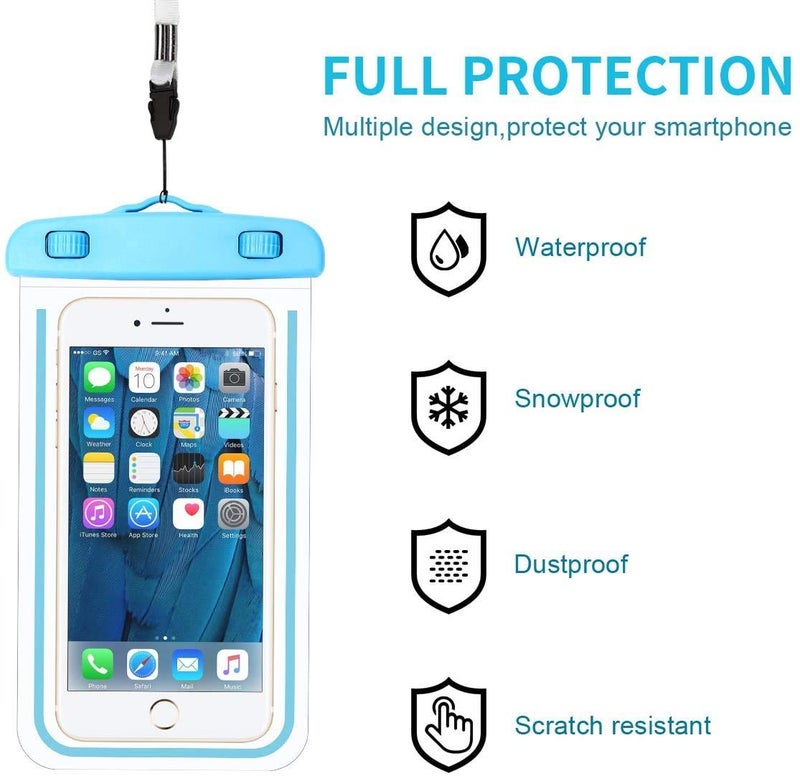 HUMBLE Universal Waterproof Smartphone Protective Pouch for Pool, Beach for All Smartphones-Random Color Multicolor-Pack of 2 - Image 3