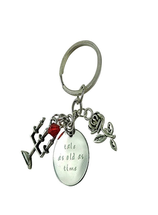 آرت أتاك سلسلة مفاتيح "قصة قديمة قدم الزمن" من آرت أتاك، سلسلة مفاتيح "الوردة المسحورة" و"قصة ملتوية" و"زهرة" و"شمعة" (فضية)